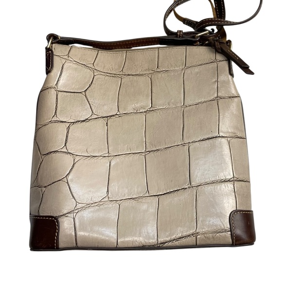 Dooney & Bourke Denison Croco Crossbody Bag Cream Tan Brown Style #: DQ3264 - Picture 9 of 16